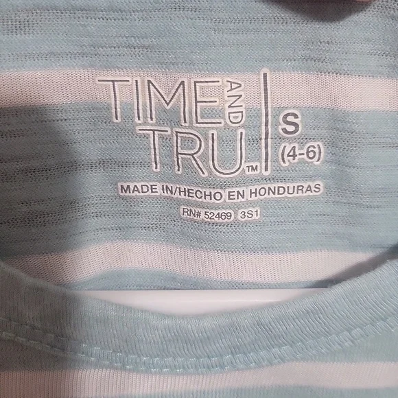 Time And Tru Striped Crewneck Tee Size Small - Picture 2 of 5